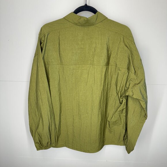 NWOT Athleta Lunar Shine Button Down Shirt in Picoline Olive - Picture 3 of 10